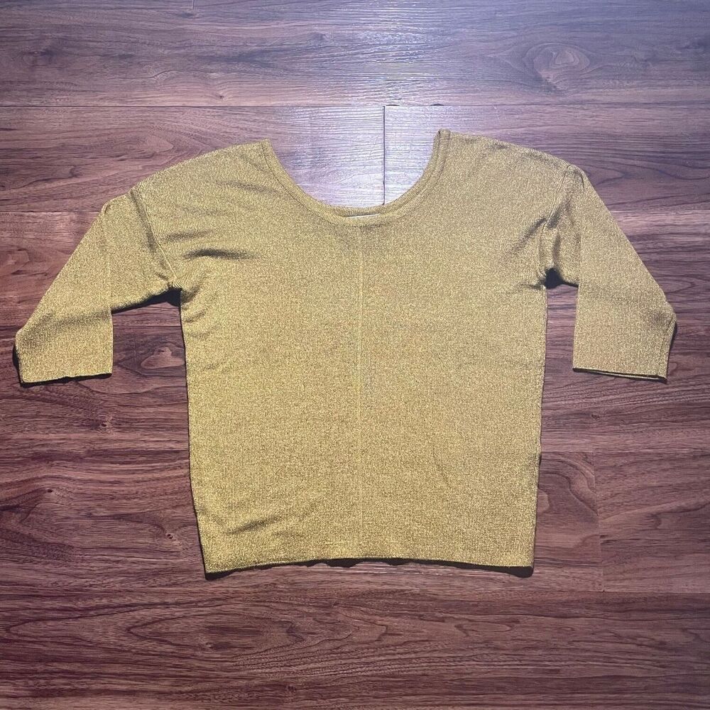 Country Road Australia Short Sleeve Shirt Women Yellow Blouse Rayon Size Small